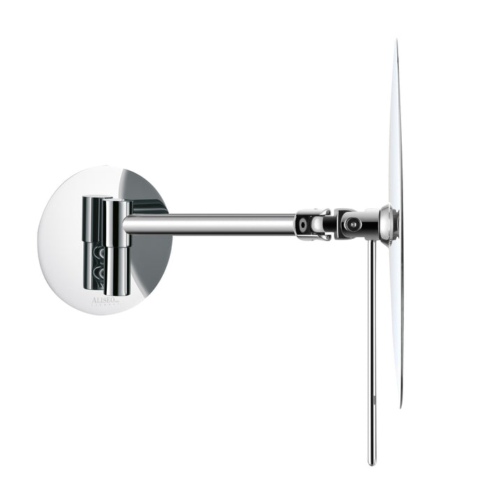 COSMO MINIMALIST Wandspiegel am Schwenkarm, 3-fach Vergrößerung, Rahmenlose Spiegelfläche mit elegantem Führungsstift