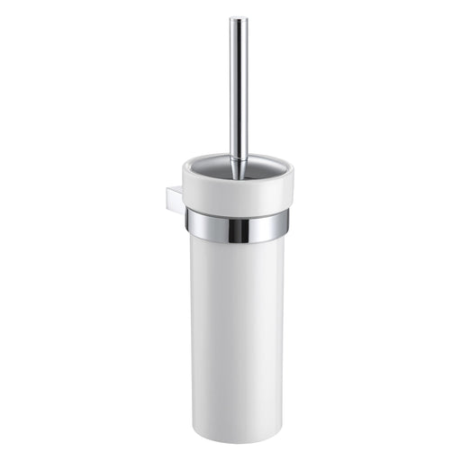Architecto WC-Bürstengarnitur von ALISEO. Keramikbehälter, Bürste mit Abdeckung in Chrom. Sicheres Montagesystem mit keine sichtbaren Schrauben.