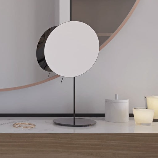 COSMO MINIMALIST Standspiegel mit 3-fach Vergrößerung, Elegante, minimalistische und rahmenlose Spiegelfläche, Moderne schwarz-matte Pulverbeschichtung