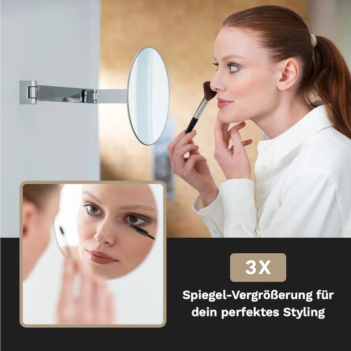 FACE Wandspiegel am Doppel-Schwenkarm mit 3-fach Vergrößerung für das perfekte Styling