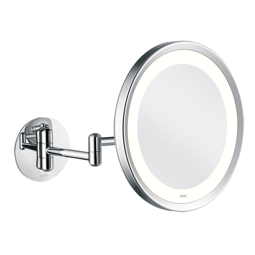 LED LUNATEC Wandspiegel am Doppel-Schwenkarm mit 3-fach Vergrößerung, LED-Beleuchtung,  Multiflex-Doppelschwenkarm, Maximale Flexibilität