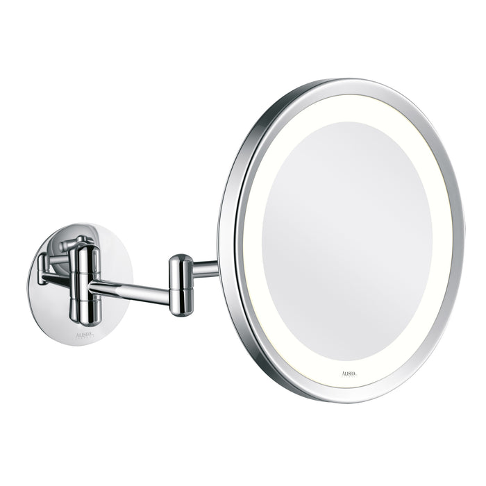 LED LUNATEC Wandspiegel am Doppel-Schwenkarm mit 3-fach Vergrößerung, LED-Beleuchtung, Multiflex-Doppelschwenkarm, Maximale Flexibilität