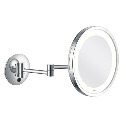 LED CITY LIGHT Wandspiegel am Schwenkarm mit 3-fach Vergrößerung, Blendfreies LED-Licht, Große Spiegelfläche – Durchmesser 250 mm, Ausklappbar bis 400 mm