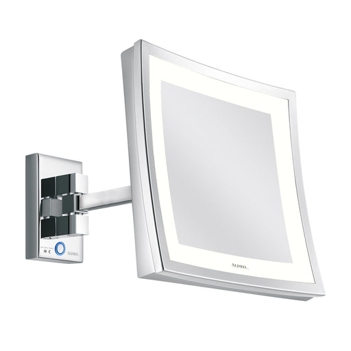 LED CUBIK T3 Wandspiegel am Schwenkarm mit 3-fach Vergrößerung, T3 Technologie für warm-weißes Tageslicht und kalt-weißem Nachtlicht, integrierter beleuchteter Touch-Schalter, maximale Beweglichkeit durch den flexiblen Schwenkarm