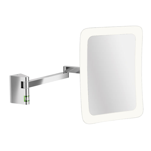 LED VISION Wandspiegel am Doppel-Schwenkarm, Modernes, extrem flaches, rechteckiges Design, maximale Flexibilität dank Kugelgelenk