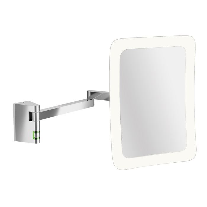 LED VISION Wandspiegel am Doppel-Schwenkarm, Modernes, extrem flaches, rechteckiges Design, maximale Flexibilität dank Kugelgelenk