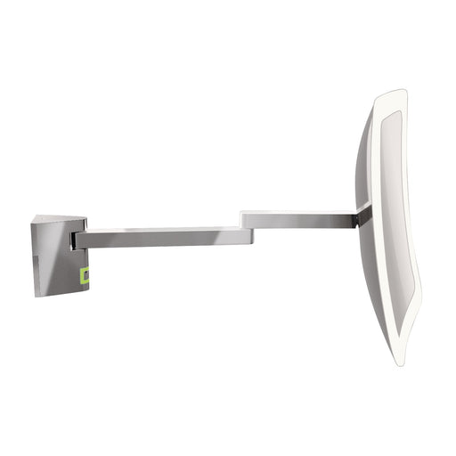 LED VISION Wandspiegel am Doppel-Schwenkarm, Modernes, extrem flaches, rechteckiges Design, maximale Flexibilität dank Kugelgelenk