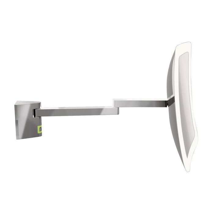 LED VISION Wandspiegel am Doppel-Schwenkarm, Modernes, extrem flaches, rechteckiges Design, maximale Flexibilität dank Kugelgelenk