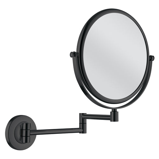 CONCIERGE COLLECTION Wandspiegel am Doppel-Schwenkarm mit Schwarz-matte Pulverbeschichtung, 2 Spiegelflächen, Verdeckte Montageeinheit, Rundum drehbar
