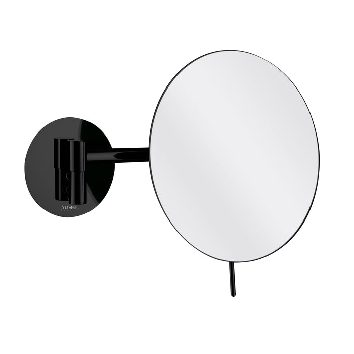 COSMO MINIMALIST Wandspiegel am Schwenkarm in Schwarz, 3-fach Vergrößerung, Rahmenlose Spiegelfläche, Keine sichtbaren Schrauben, Moderne schwarz-matte Pulverbeschichtung