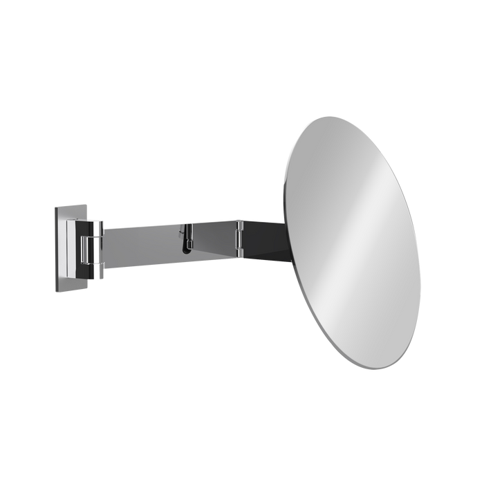 FACE Wandspiegel am Doppel-Schwenkarm mit 3-fach Vergrößerung, Modernes Design mit rahmenloser Spiegelfläche, Platzsparend klappbar