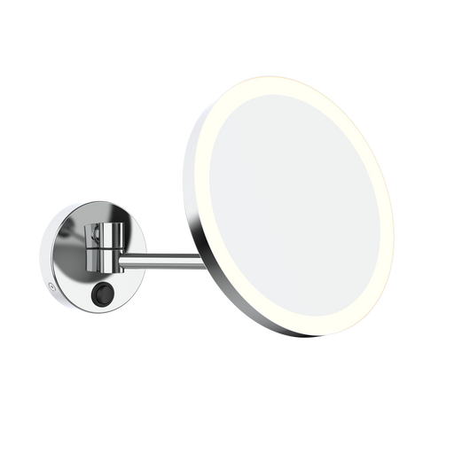MY Wandspiegel am Doppel-Schwenkarm, 3-fach Vergrößerung für perfekte Präzision, Blendfreie LED-Beleuchtung, Rahmenloses, ultraflaches Design