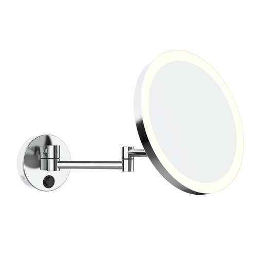 MY Wandspiegel am Doppel-Schwenkarm, 3-fach Vergrößerung für perfekte Präzision, Blendfreie LED-Beleuchtung, Rahmenloses, ultraflaches Design