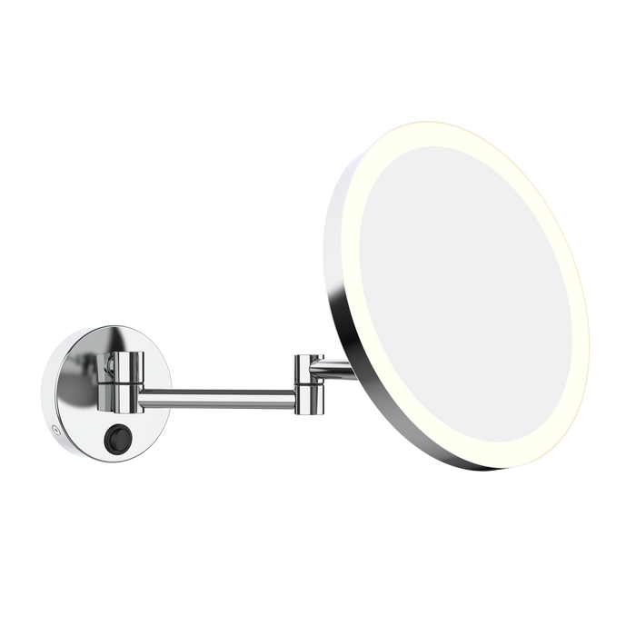 MY Wandspiegel am Doppel-Schwenkarm, 3-fach Vergrößerung für perfekte Präzision, Blendfreie LED-Beleuchtung, Rahmenloses, ultraflaches Design