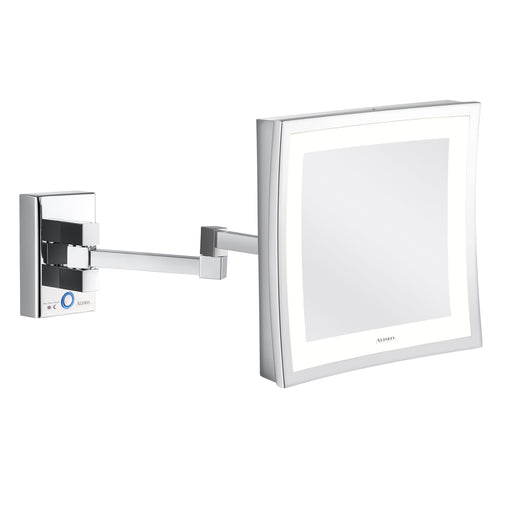 LED CUBIK T3 Wandspiegel am Schwenkarm mit 3-fach Vergrößerung, T3 Technologie für warm-weißes Tageslicht und kalt-weißem Nachtlicht, integrierter beleuchteter Touch-Schalter, maximale Beweglichkeit durch den flexiblen Schwenkarm