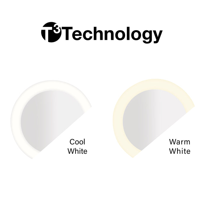 LED MOON DANCE Wandspiegel am Schwenkarm mit 3-fach Vergrößerung, durchscheinendes Acrylglas, Zweiseitiger Lichtmodus warm-weiß und kalt-weiß, Two-Tone-Touch-Control