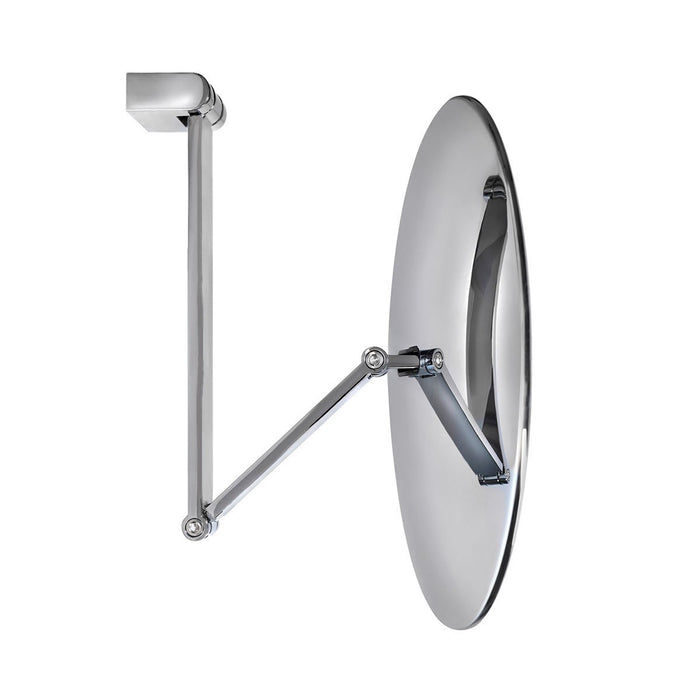FACE Wandspiegel am Doppel-Schwenkarm mit 3-fach Vergrößerung, Modernes Design mit rahmenloser Spiegelfläche, Platzsparend klappbar
