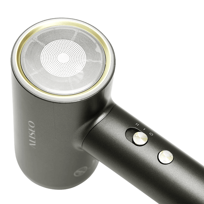 Vento Brushless Haartrockner in dunkelgrau-metallic, kraftvoller, leiser Hotelhaartrockner mit Ionen-Funktion für effizienten Einsatz.