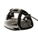 Das leistungsstarke Dampfbügeleisen ONYX in der Farbe Schwarz mit goldenen Details von ALISEO glättet Textilien mühelos.