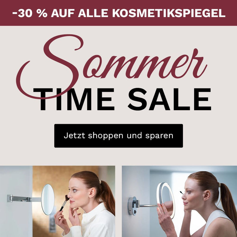 Aliseo Sommer Time Sale. Spare 30 % auf alle Kosmetikspiegel im Online-Shop
