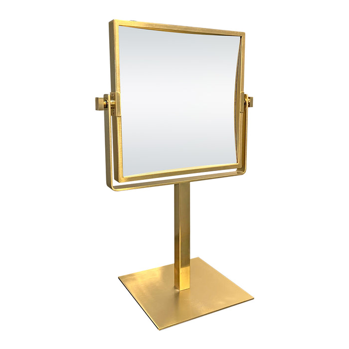 Cosmo Cubik Standspiegel | Brushed Gold